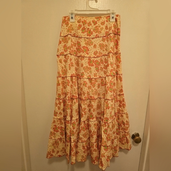 April Cornell Tiered Floral Midi Skirt XS NWOT - Picture 1 of 6